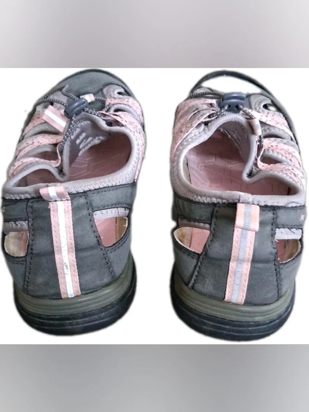 J Sport Women's Walking/Water Shoes Grey/Pink Cushioned River/Hiking Sz 9M